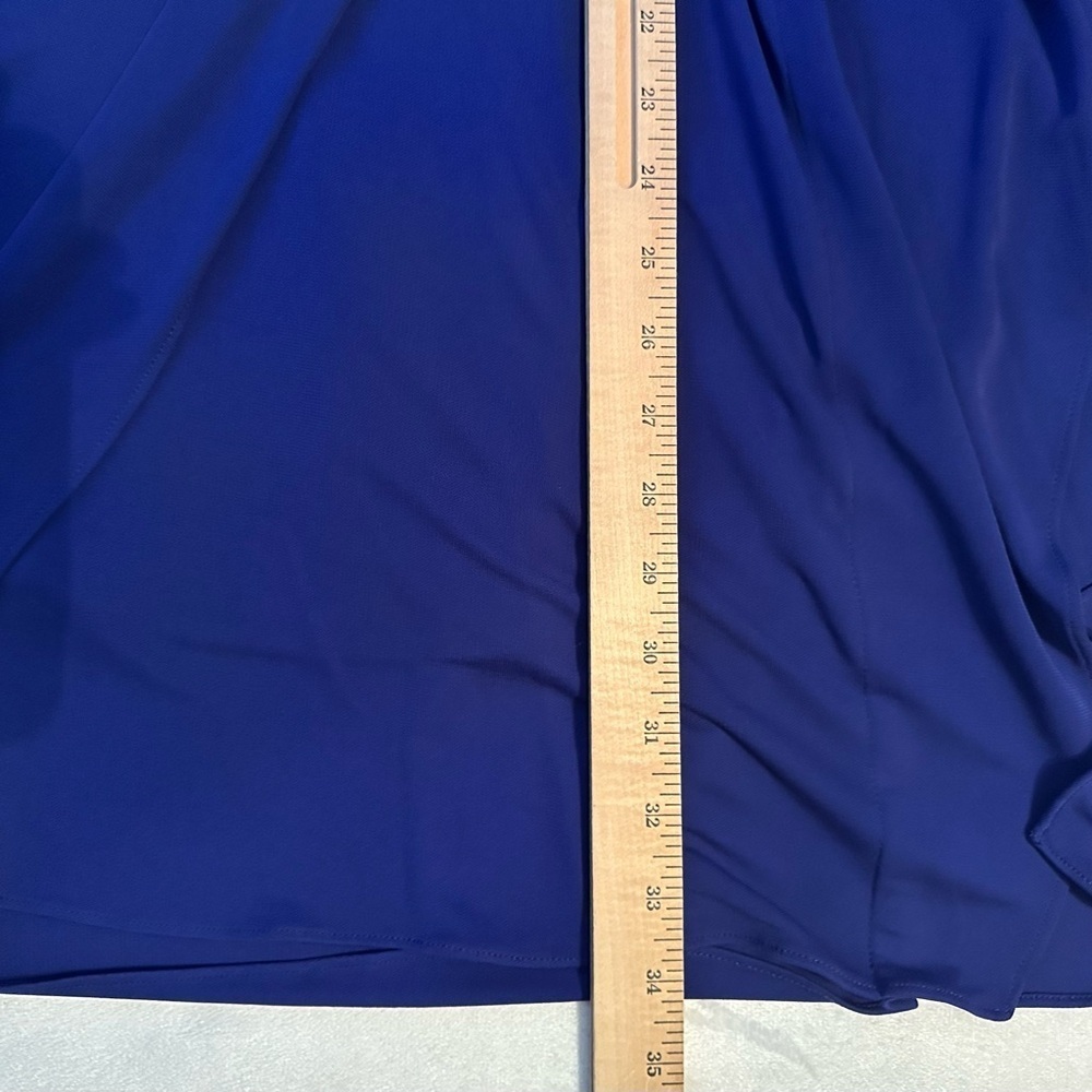 Badgley Mischka Mark & James Royal Blue One Shoulder Drape Mini Dress XS - Picture 6 of 11